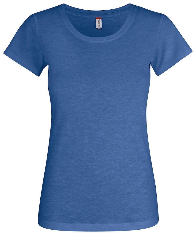 Slub T-Shirt Blu Melange Donna T-Shirt Cotone Fiammato Vintage Moda in T-shirt Dresswork - Como, commercioVirtuoso.it