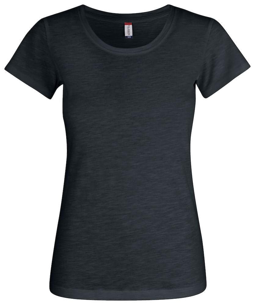 Slub T-Shirt Nero Donna T-Shirt Cotone Fiammato Vintage Moda in T-shirt Dresswork - Como, commercioVirtuoso.it