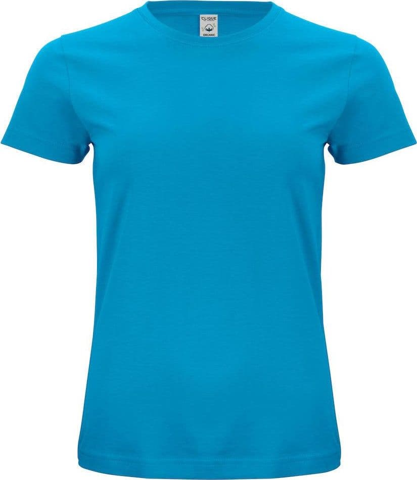 Classic Organic-T Turchese Azzurro T-Shirt Donna Cotone Biologico Ecosostenibile in T-shirt Dresswork - Como, commercioVirtuoso.it