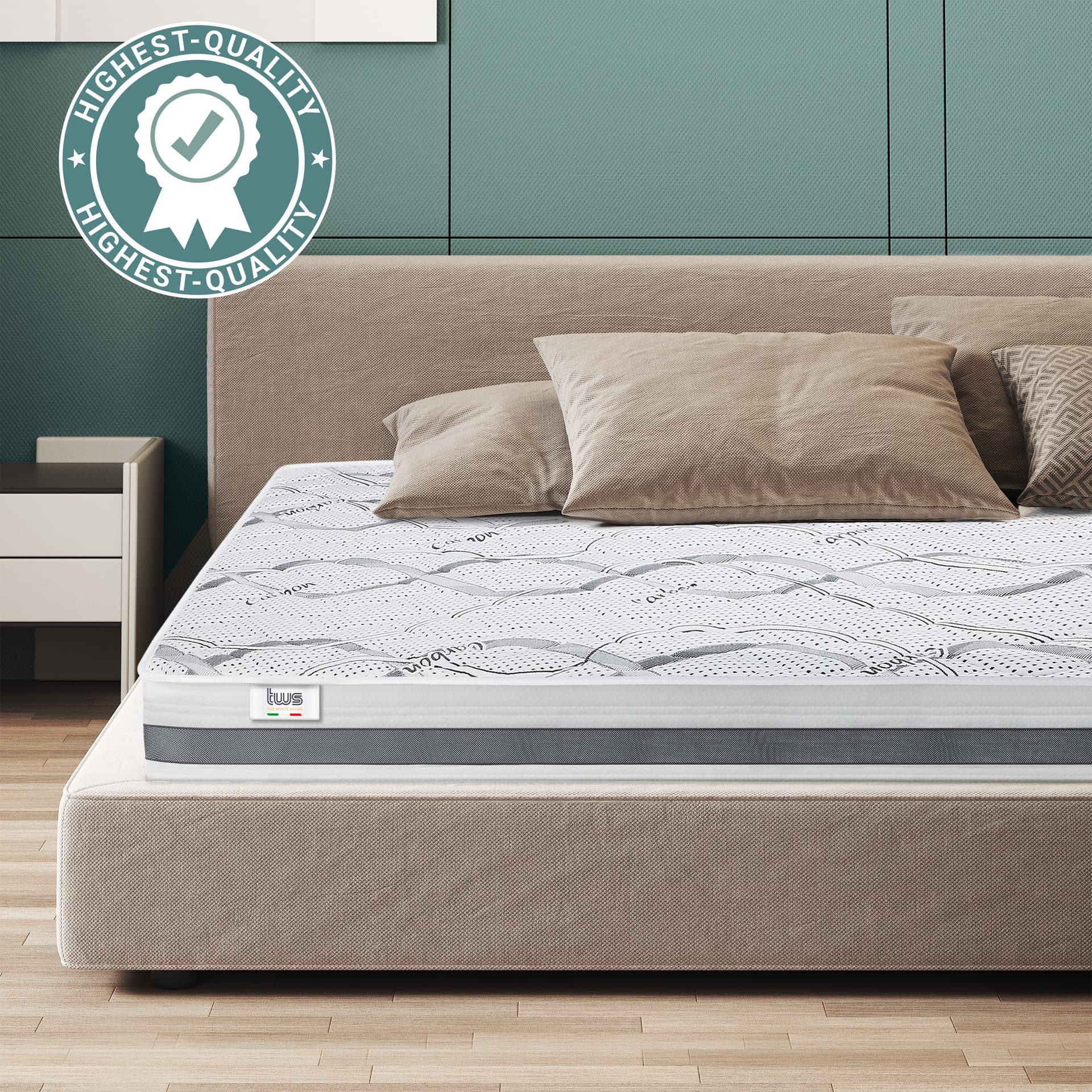 Materasso una piazza e mezza CARBON Memory Premium Quality | Altezza 16 cm | Made in Italy in Materassi The White Stone - San Donà di Piave, commercioVirtuoso.it