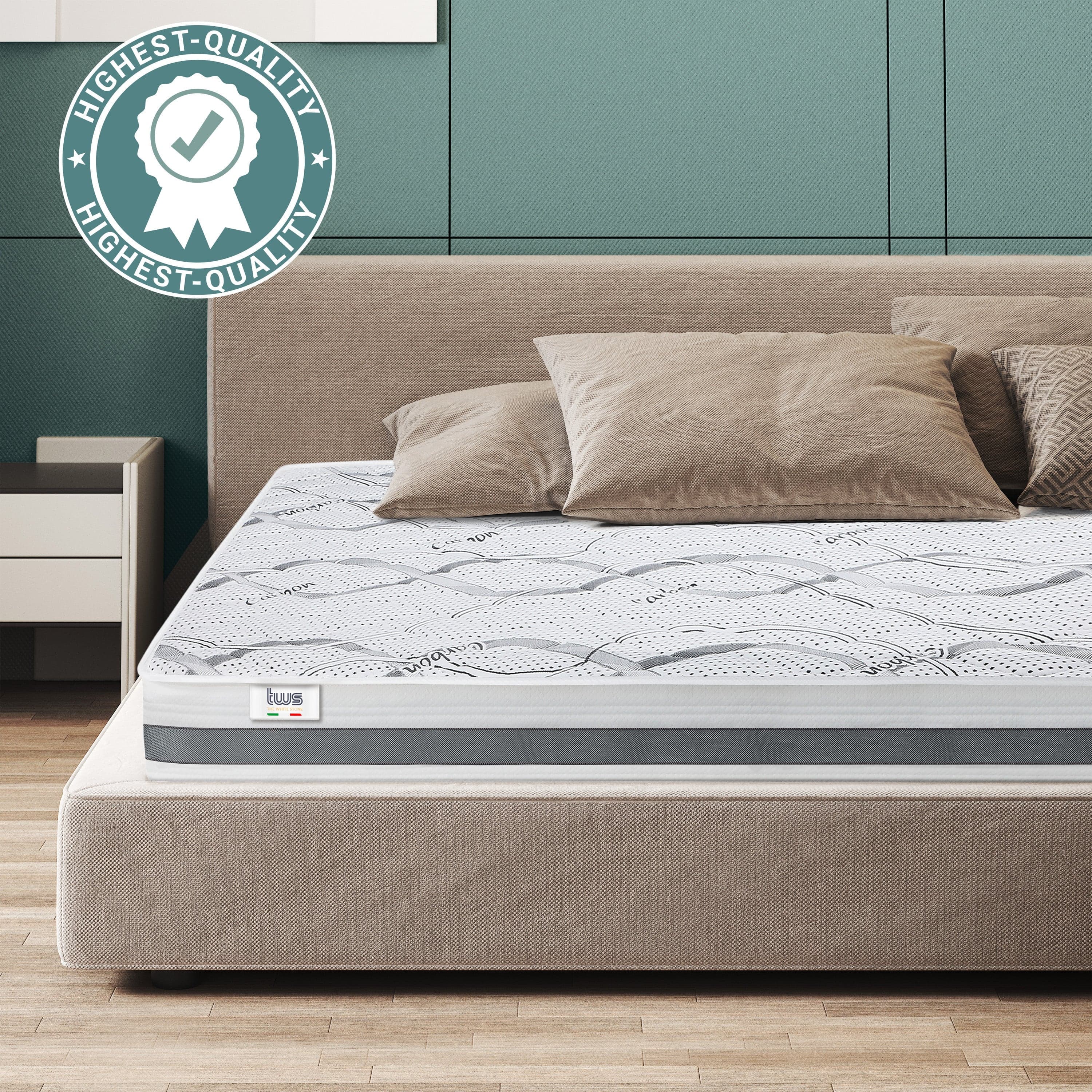 Materasso una piazza e mezza CARBON Memory Premium Quality | Altezza 16 cm | Made in Italy in Materassi The White Stone - San Donà di Piave, commercioVirtuoso.it
