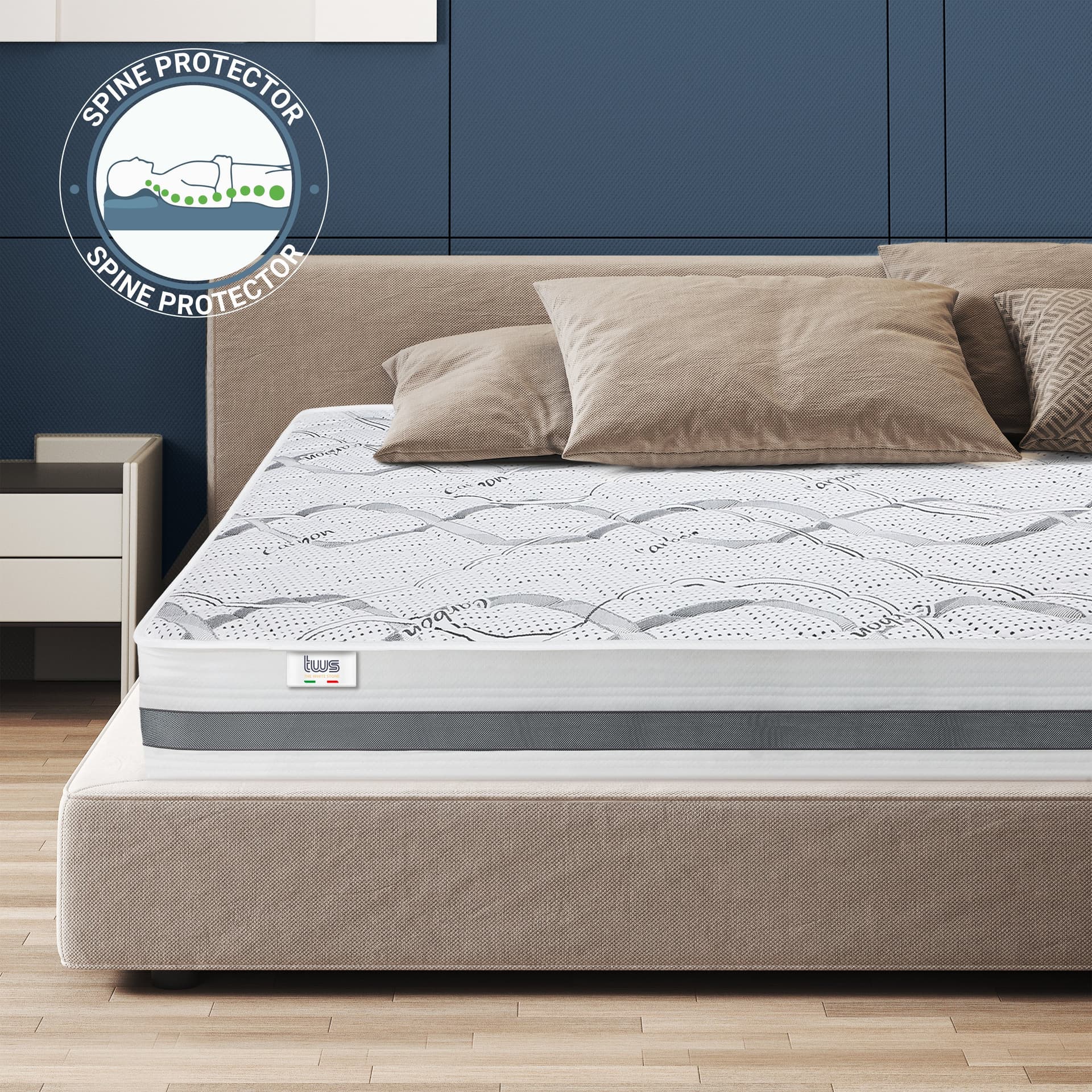 Materasso Memory Foam Baby CARBON | Altezza 22 cm | Made in Italy in Materassi The White Stone - San Donà di Piave, commercioVirtuoso.it