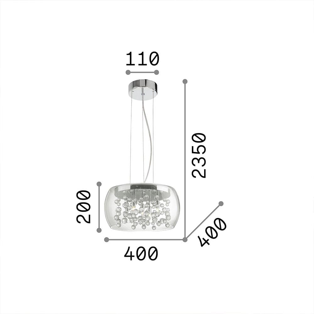 Sospensione Moderna Audi-80 Metallo Trasparente 5 Luci G9 3W 3000K Luce Calda in Lampade a sospensione LuceArt - Montecorvino Pugliano, commercioVirtuoso.it