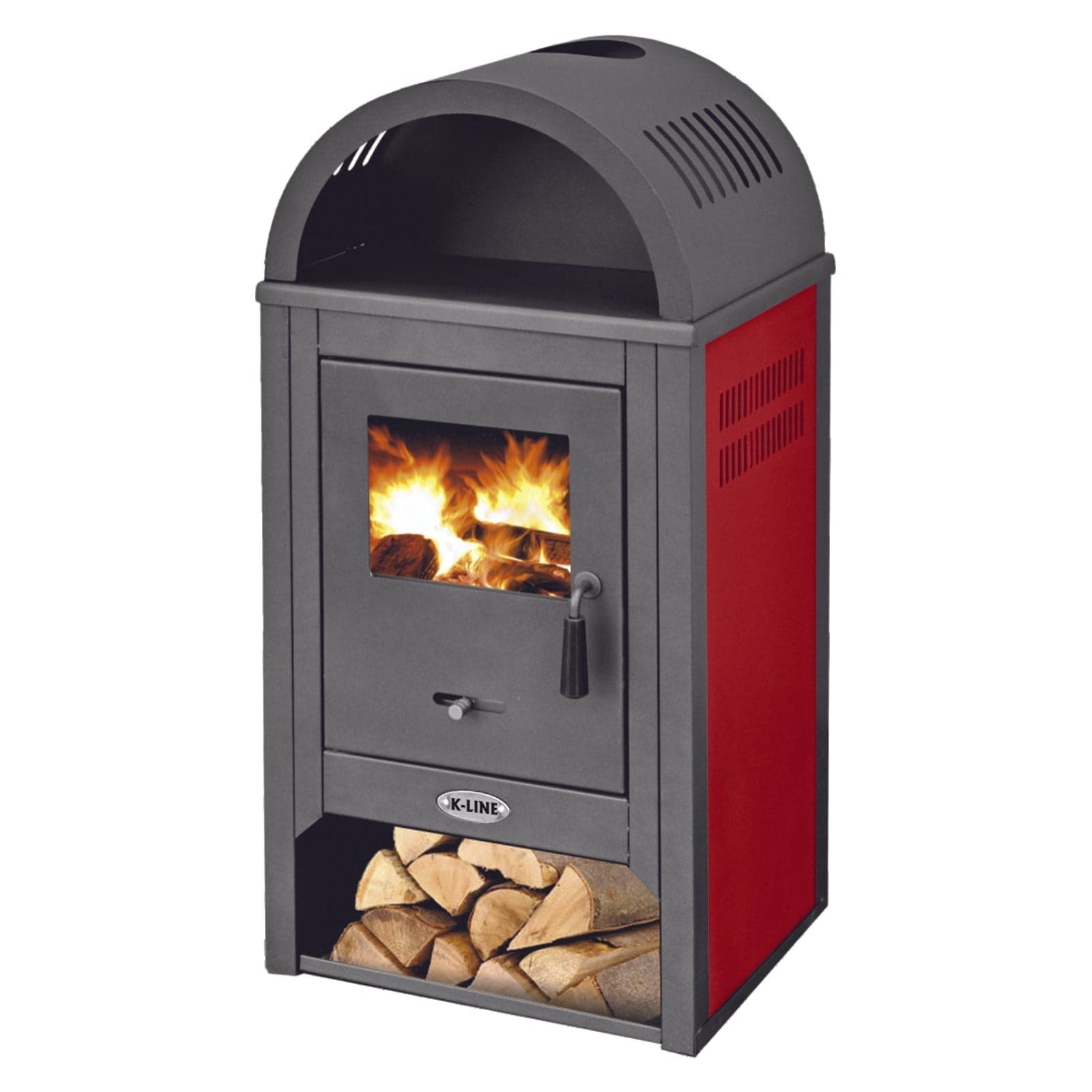Stufa a legna "De Lux" 10 kW in acciaio verniciato caminetto h 109 cm - 6