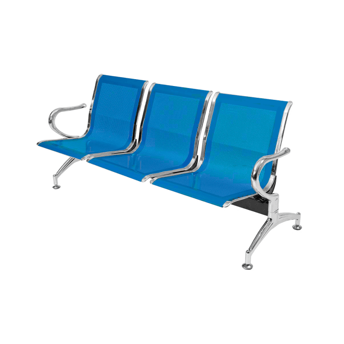 Panca in acciao per sala attesa ufficio studio a 3 posti - colore blu in Sedie per sale riunioni CarrelloDigitale.it - Seclì, commercioVirtuoso.it