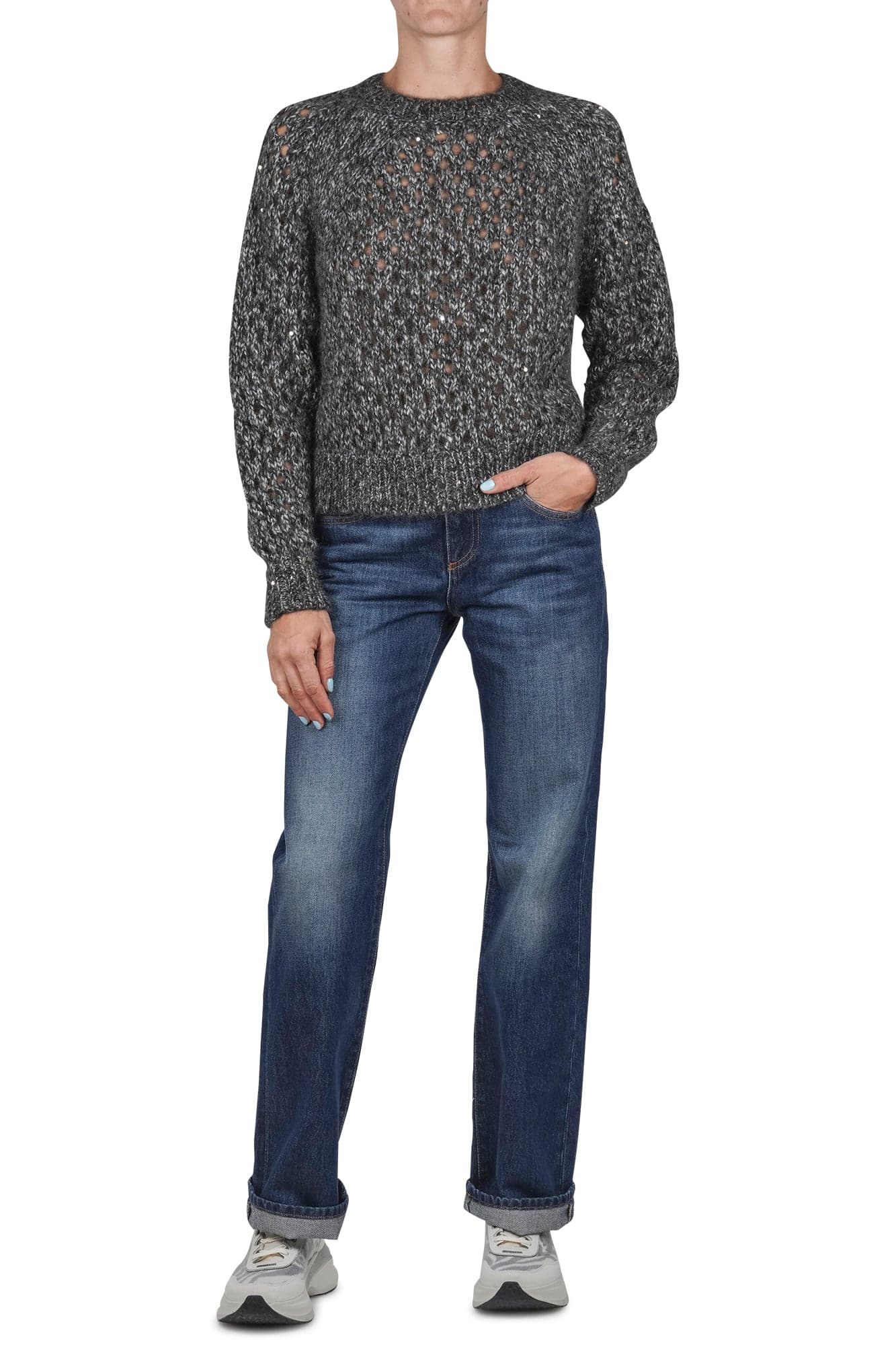 JUCCA Jucca - Maglia - 460866 - Nero/Grigio da donna in Felpe senza cappuccio Drestige - Casamassima, commercioVirtuoso.it