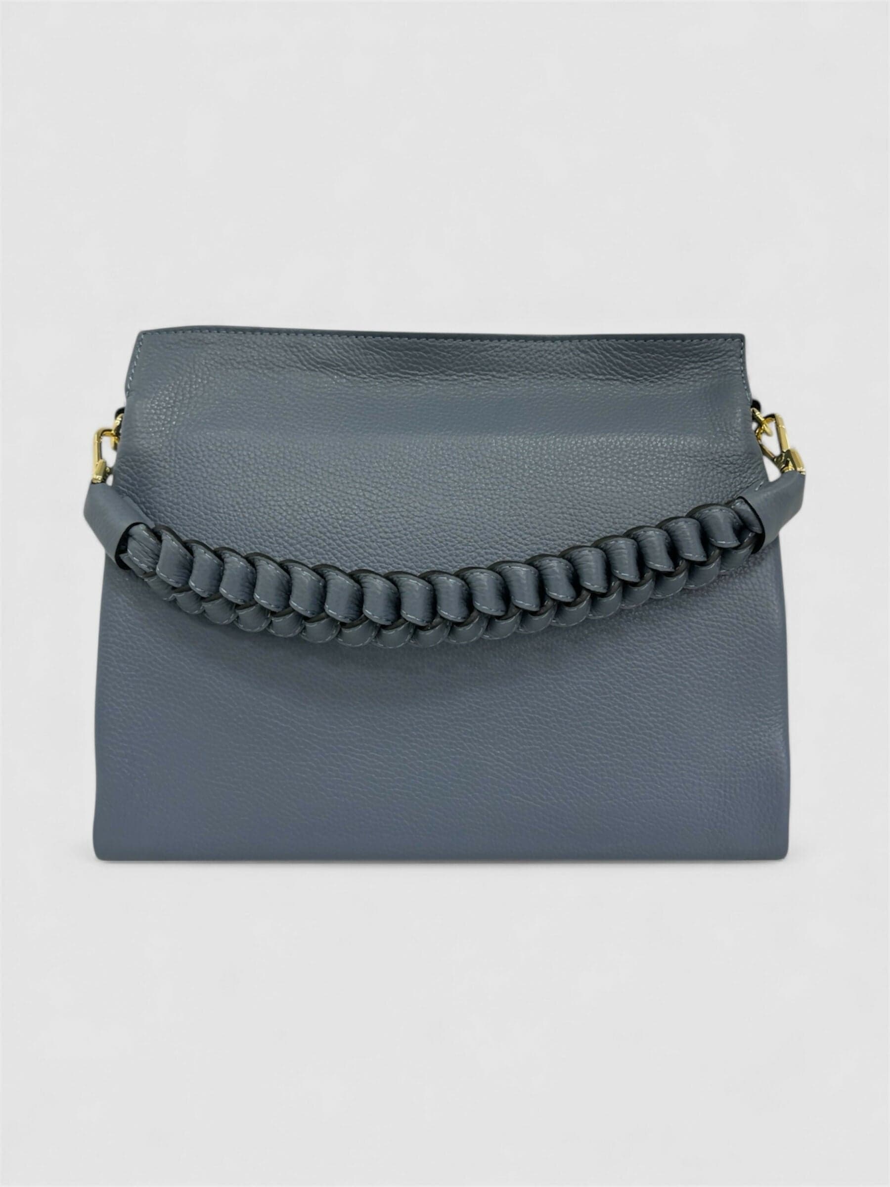DOPPIASE Borsa Treccia Grande in vera pelle Dollaro Made in Italy 30x25x13cm in Borse a spalla Nanabags - Sesto Fiorentino, commercioVirtuoso.it