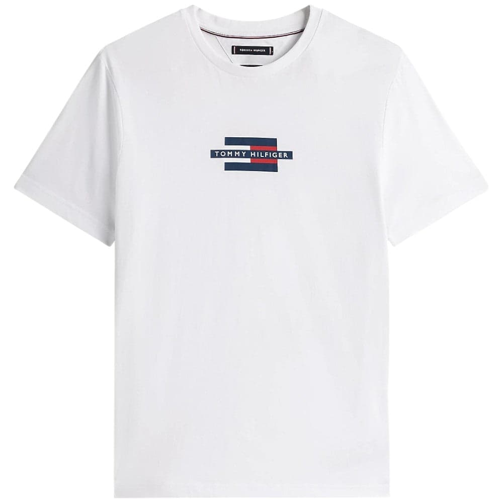 Tommy Hilfiger t-shirt bianca logo centrale MW0MW38636YBR