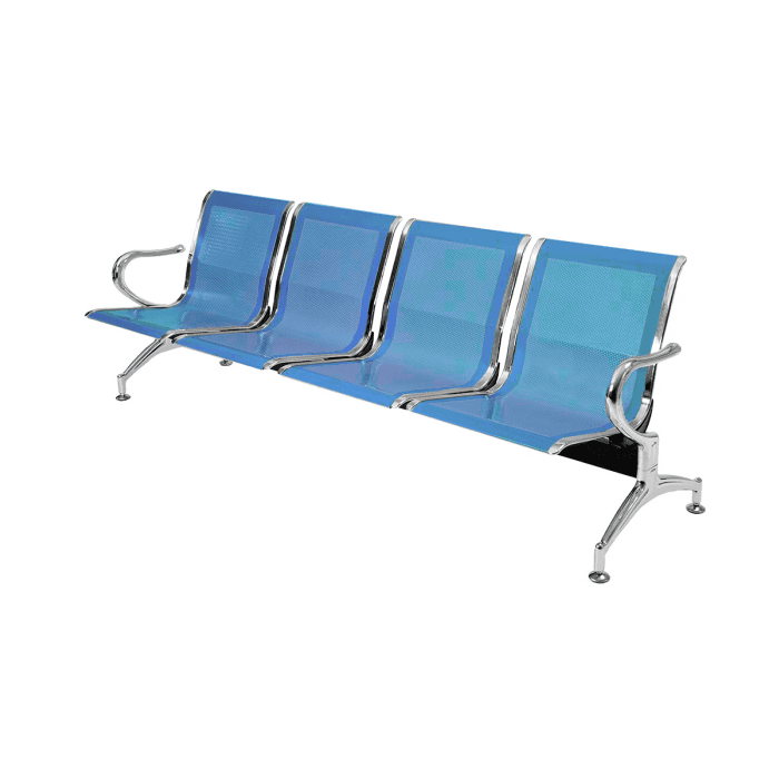 Panca per sala attesa aspetto studio medico o professionale a 4 posti - colore blu in Sedie per sale riunioni CarrelloDigitale.it - Seclì, commercioVirtuoso.it