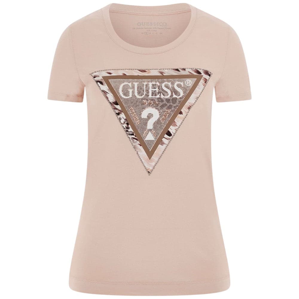 Guess t-shirt rosa salmone Cheeta W5RI22 J1314 G6O3 T-shirt Guess