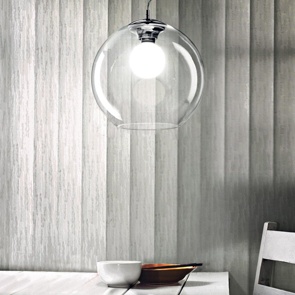 Sospensione Moderna Nemo Metallo Trasparente 1 Luce E27 D30Cm in Lampade a sospensione LuceArt - Montecorvino Pugliano, commercioVirtuoso.it