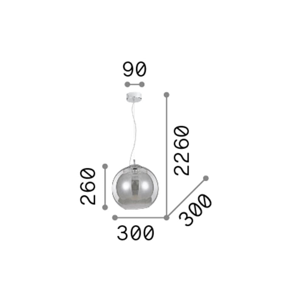 Sospensione Moderna Nemo Metallo Trasparente 1 Luce E27 D30Cm in Lampade a sospensione LuceArt - Montecorvino Pugliano, commercioVirtuoso.it