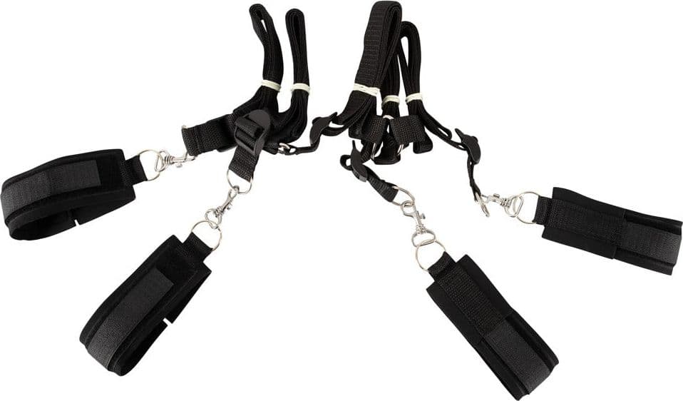 Bondge kit letto Fetish Fantasy Polsiere Cavigliere Blindfold Regolabile nero in prodotto Erosdom - Palmi, commercioVirtuoso.it
