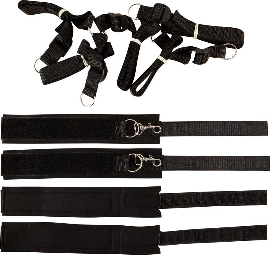 Bondge kit letto Fetish Fantasy Polsiere Cavigliere Blindfold Regolabile nero in prodotto Erosdom - Palmi, commercioVirtuoso.it