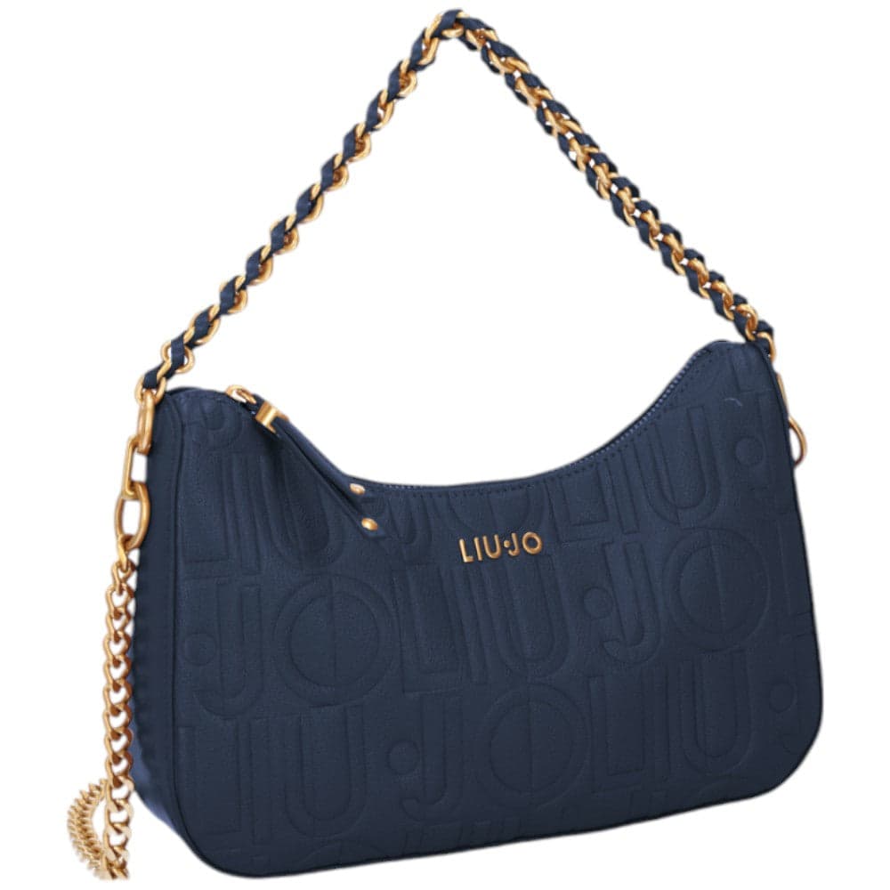 Liu Jo borsa a spalla hobo blu con logo linea Adonide AA5056E0538 Borse Liu Jo