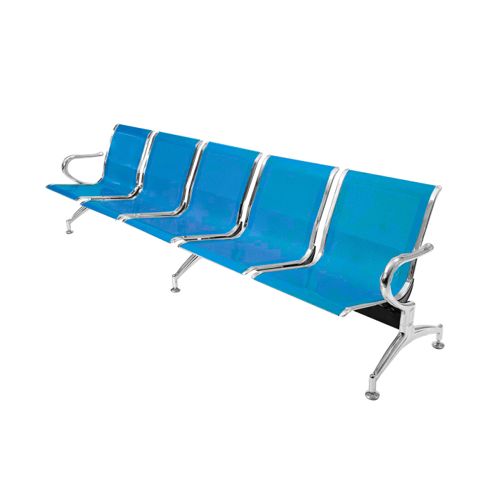 Panca per sala attesa aspetto studio ufficio in acciaio a 5 posti - colore blu in Sedie per sale riunioni CarrelloDigitale.it - Seclì, commercioVirtuoso.it