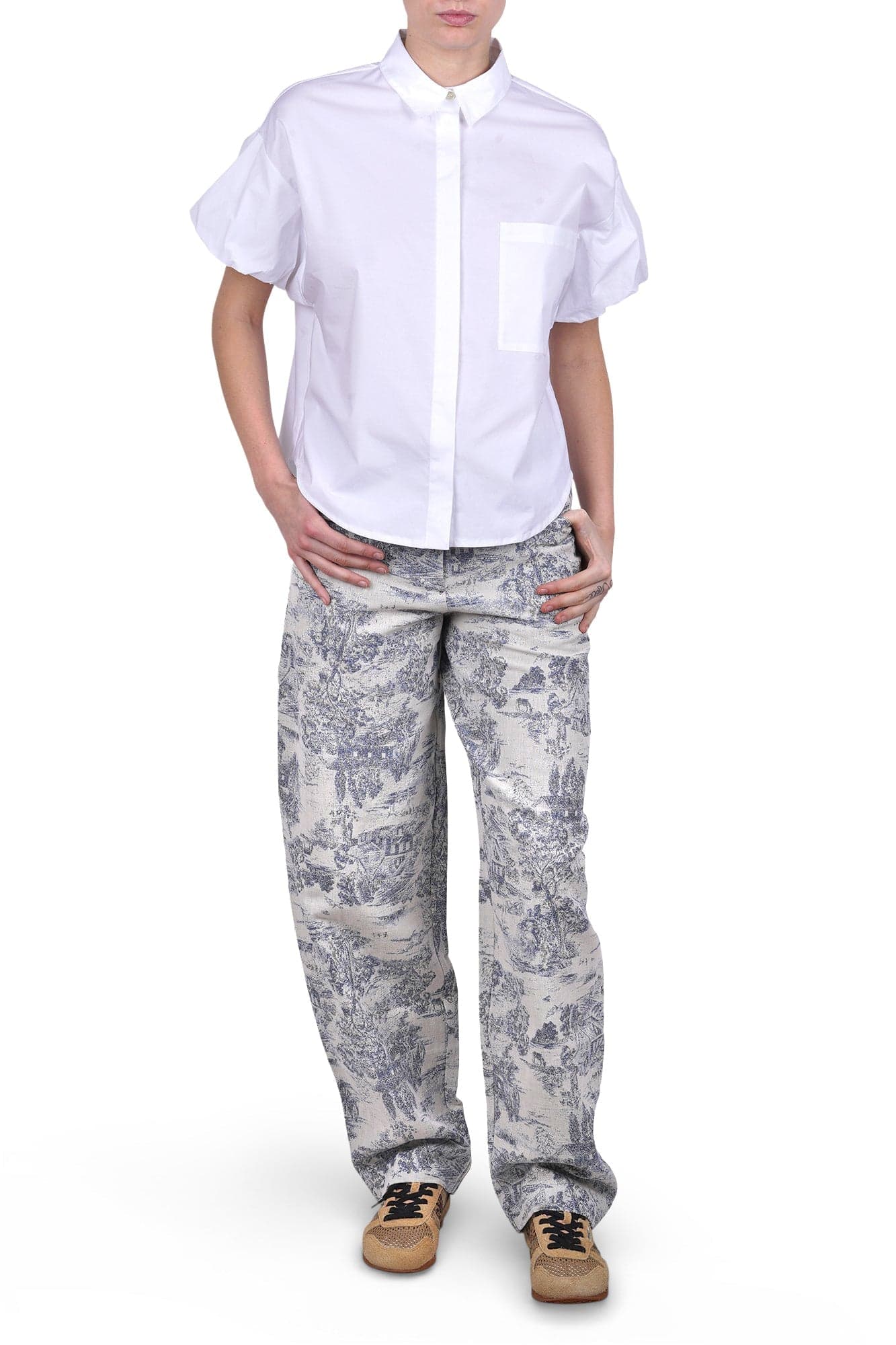 8PM 8pm - Pantalone - 470457 - Panna/Blu da donna in Pantaloni sportivi Drestige - Casamassima, commercioVirtuoso.it
