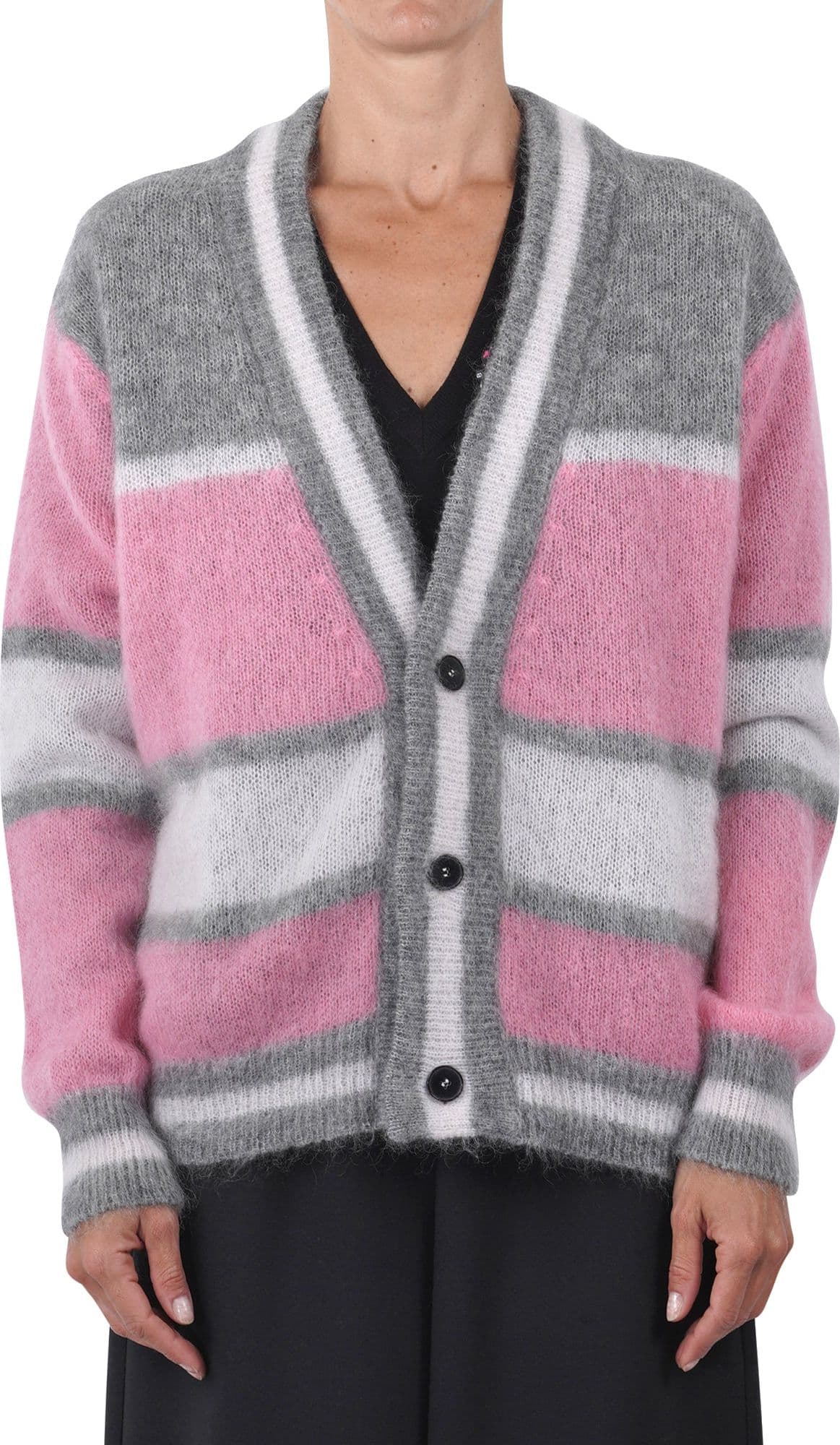 AMARANTO Amaranto - Cardigan - 461287 - Grigio/Rosa da donna in Cardigan Drestige - Casamassima, commercioVirtuoso.it