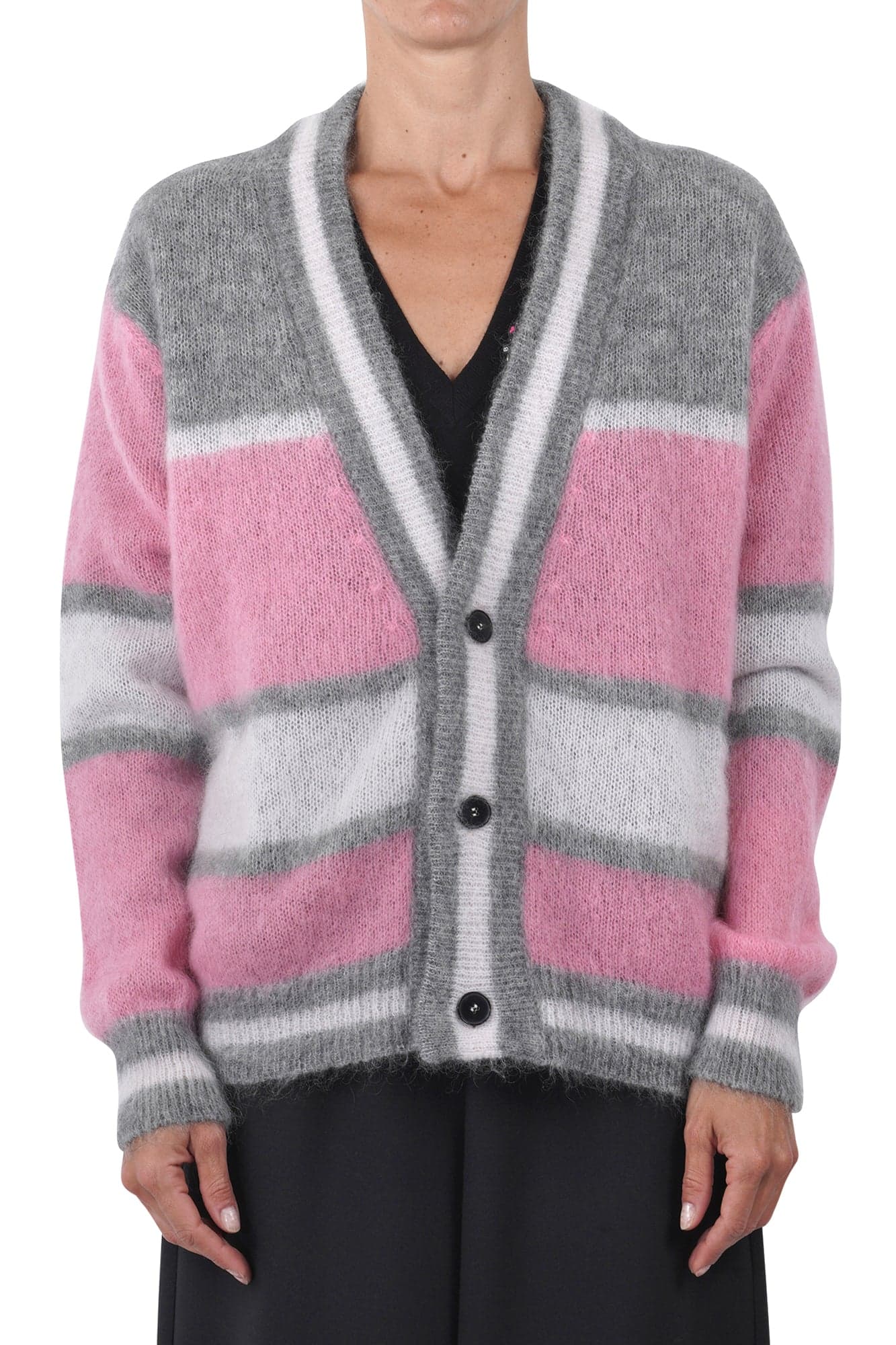 AMARANTO Amaranto - Cardigan - 461287 - Grigio/Rosa da donna in Cardigan Drestige - Casamassima, commercioVirtuoso.it