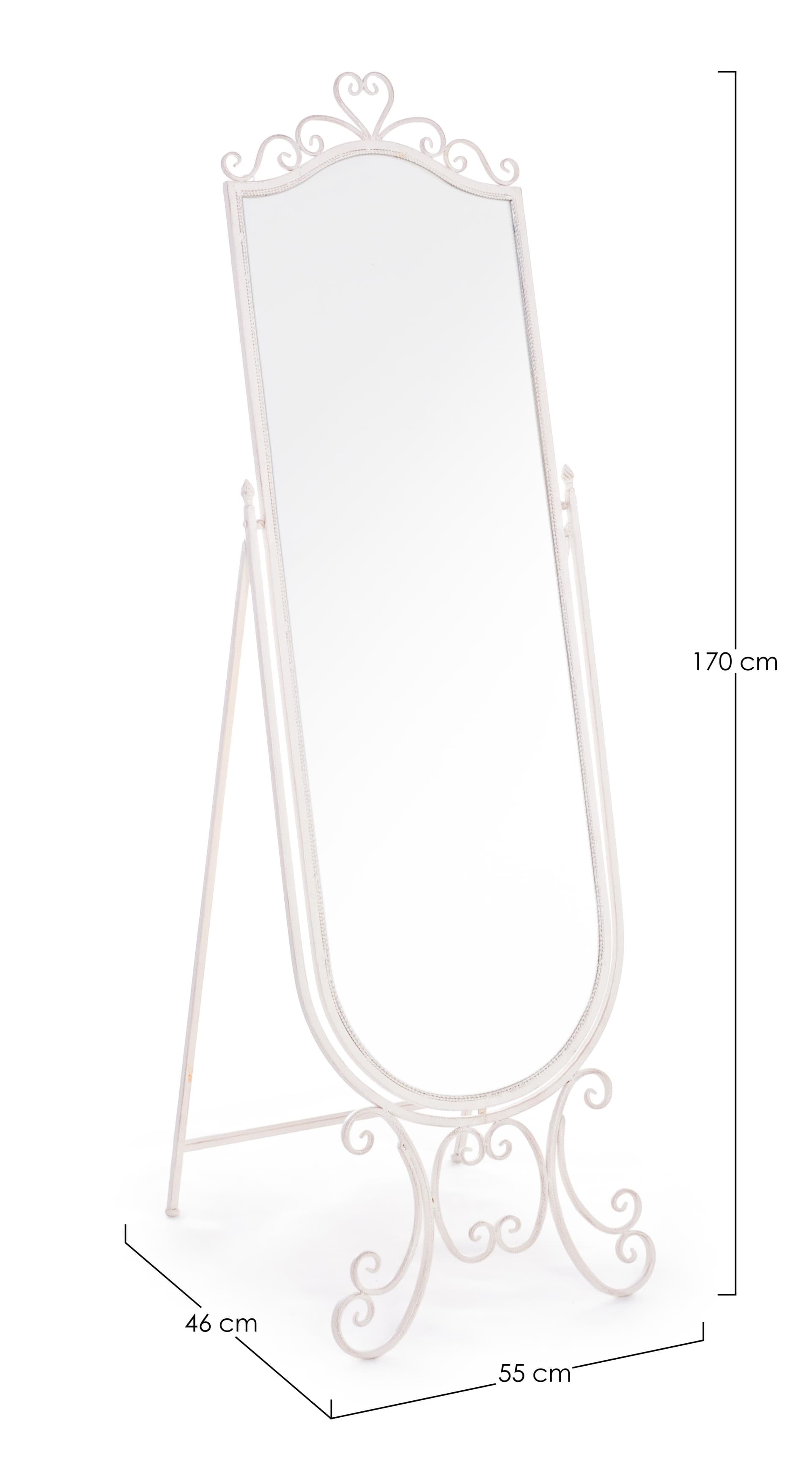 Specchio in acciaio "Emily" h 51x50x165 cm in Specchi da parete Decor Space - Altamura, commercioVirtuoso.it