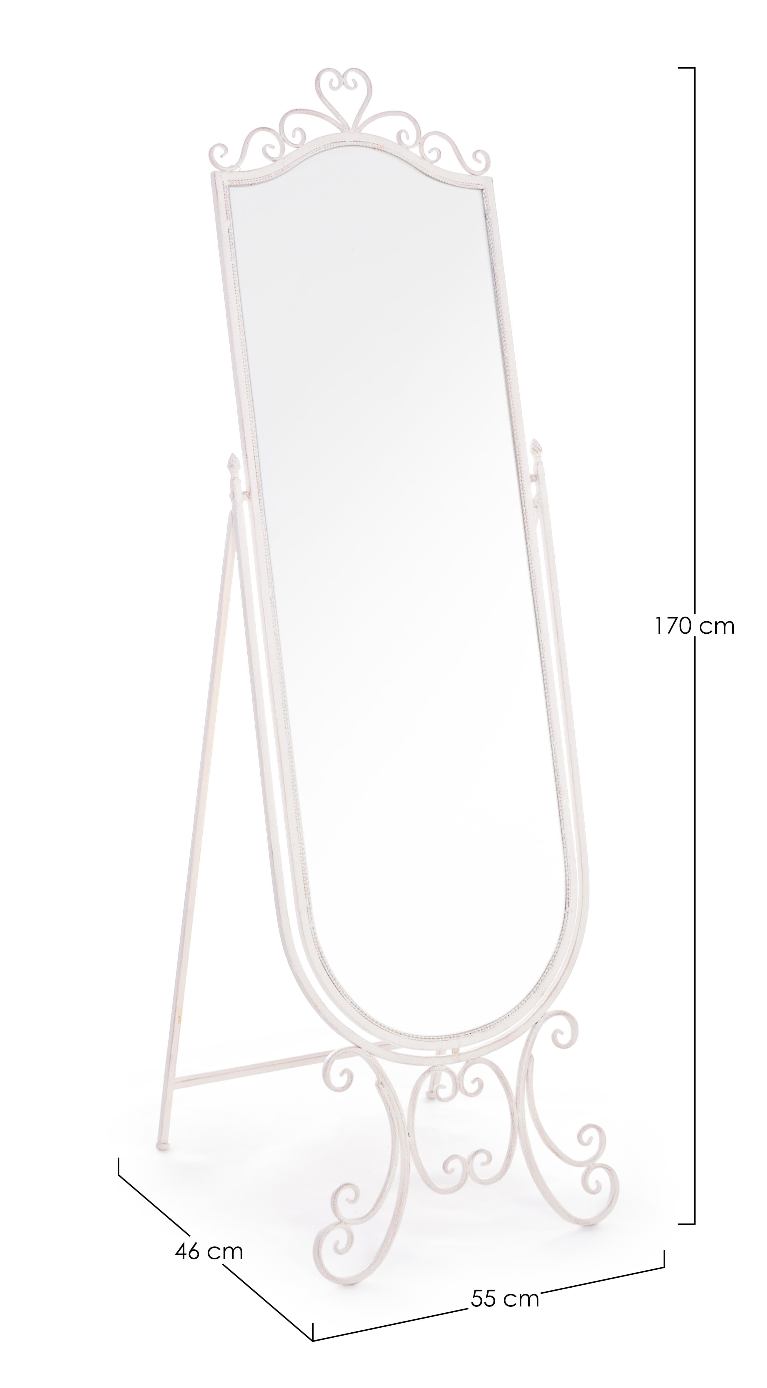 Specchio in acciaio "Emily" h 51x50x165 cm in Specchi da parete Decor Space - Altamura, commercioVirtuoso.it