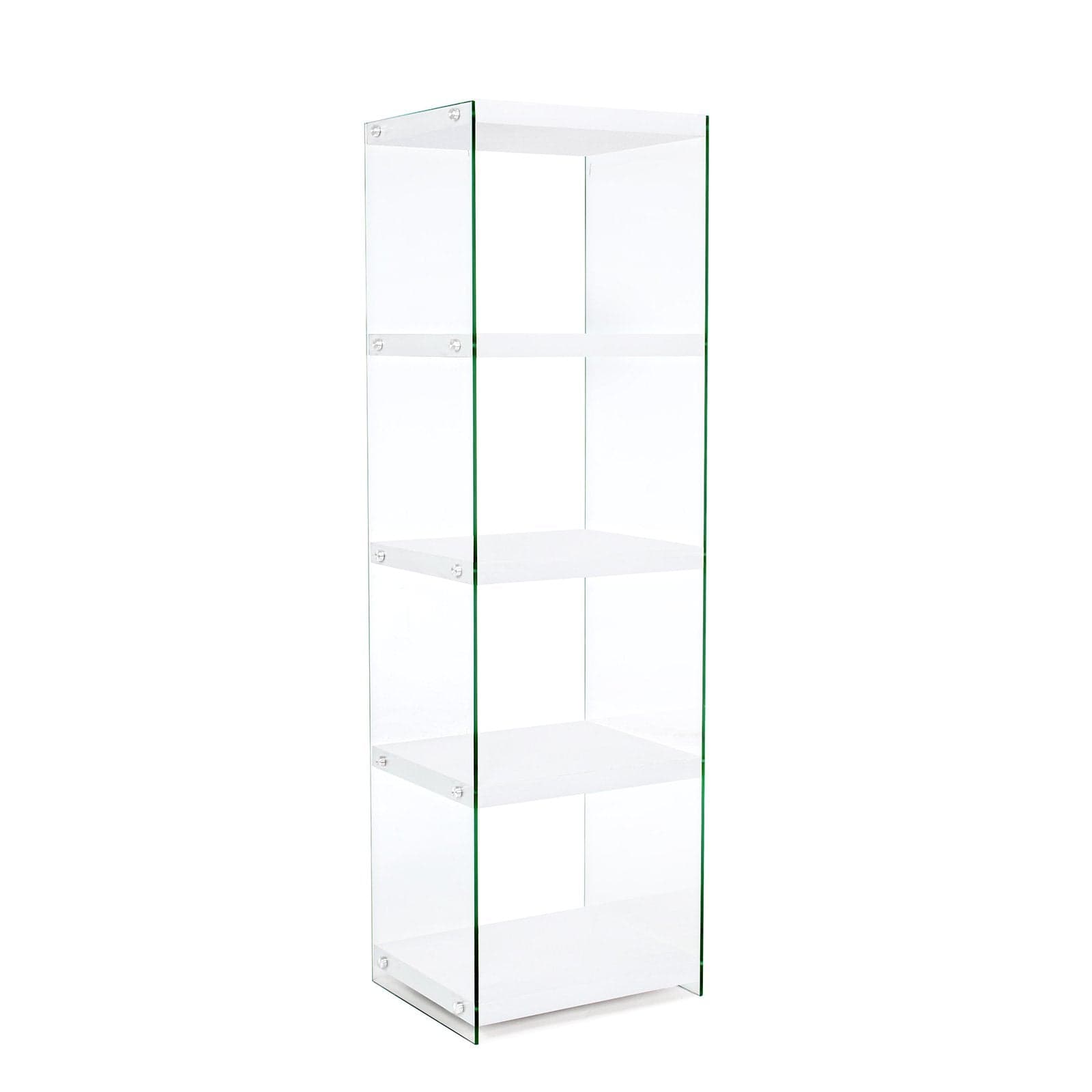 Libreria moderna "Sury Stretta" in vetro e legno di design per cameretta ed ufficio - 8