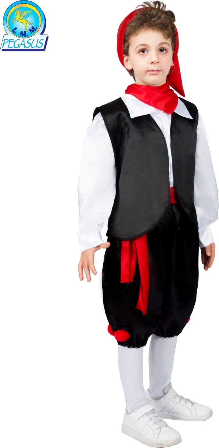 COSTUME CARNEVALE TARANTELLA BAMBINO BABY DA 3 A 6 ANNI - PEGASUS 0746