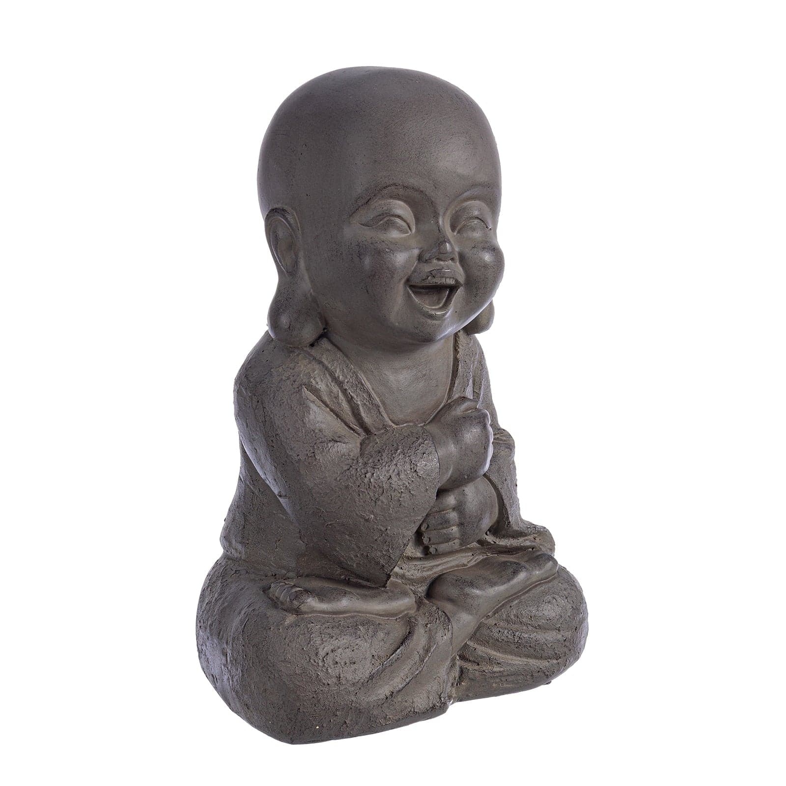 Statua Decorativa in Poli Resina Antracite "Buddha" per Veranda e Giardino per uso esterno. - 3