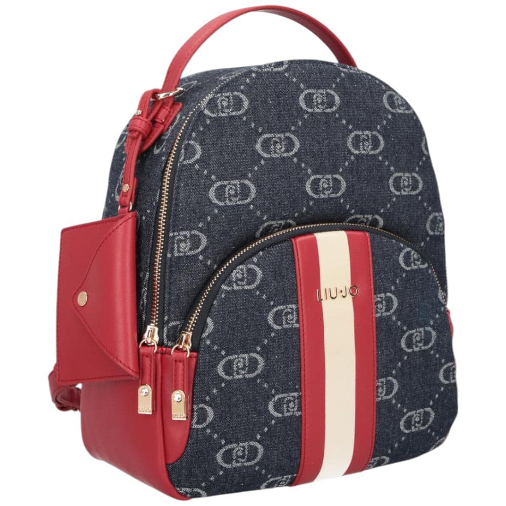 Liu Jo zaino blu deim jacquard linea Manhattan AA5157T3846 Zaini Liu Jo