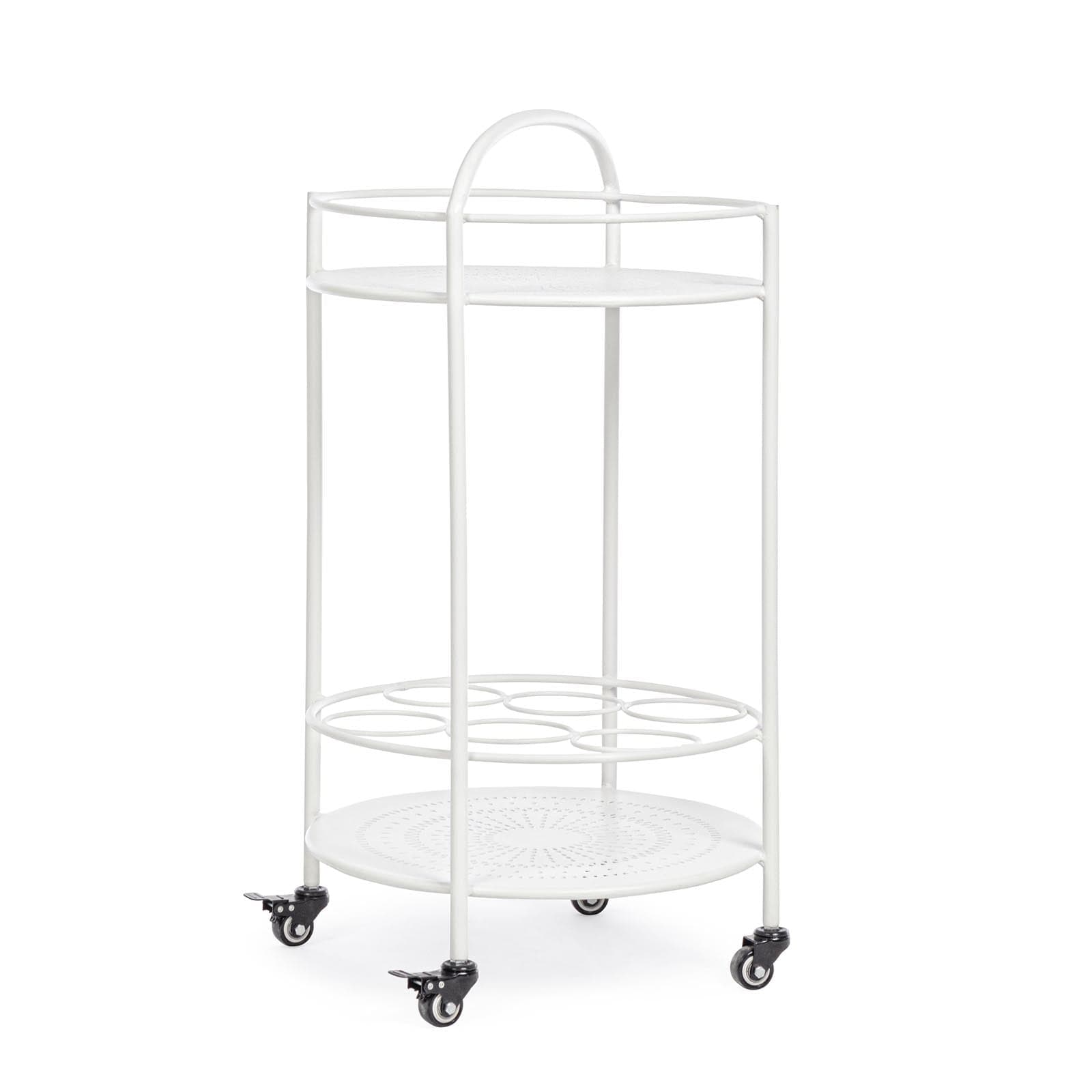Carrello portatile "Burton" porta bottiglie e calici da vino h 81 cm - 21