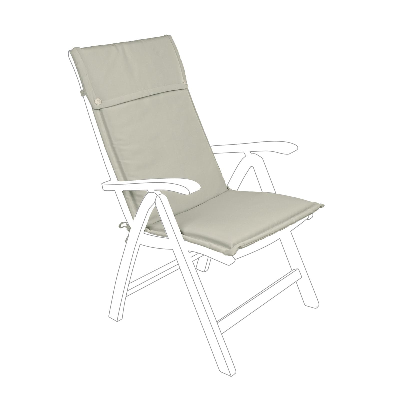 Cuscino per sedia a sdraio Alto con schienale alto idrorepellente per interno ed esterno - 12