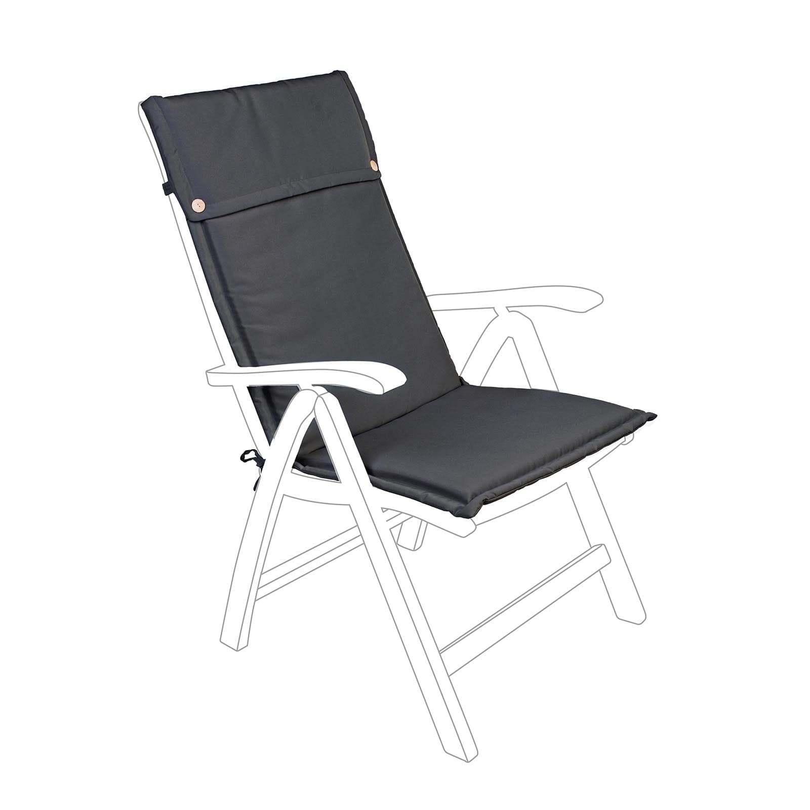 Cuscino per sedia a sdraio Alto con schienale alto idrorepellente per interno ed esterno - 13