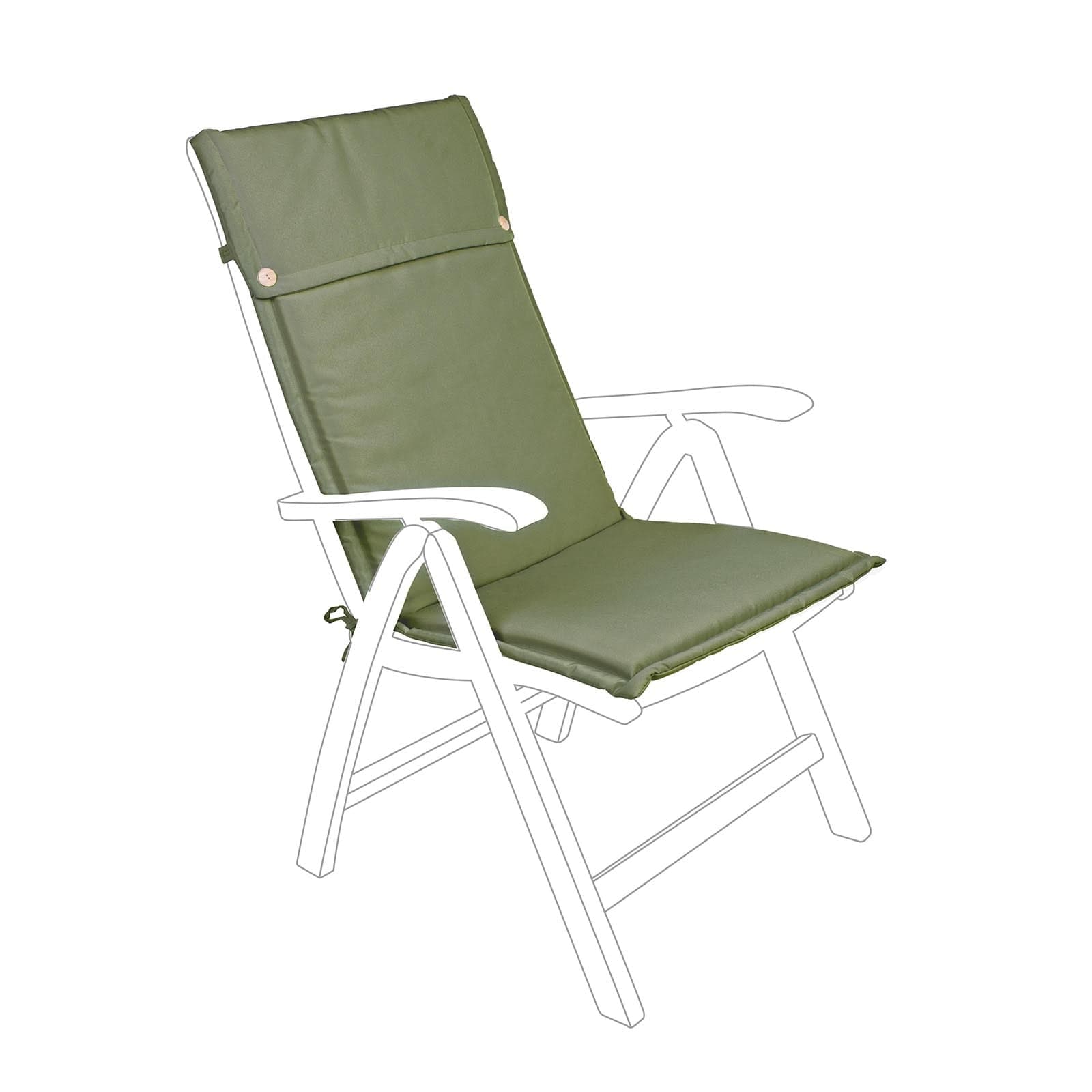 Cuscino per sedia a sdraio Alto con schienale alto idrorepellente per interno ed esterno - 11