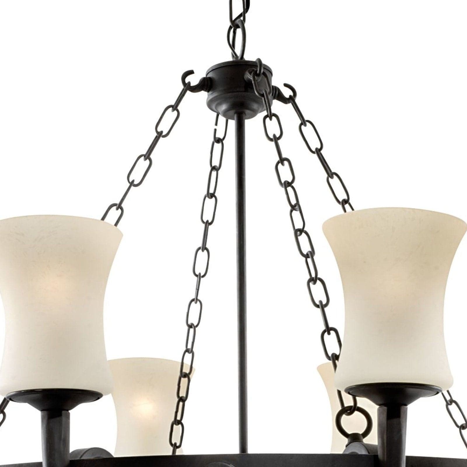 Lampadario Classico Cartwheel Acciaio Nero Vetro 8 Luci E27 in Lampade a sospensione LuceArt - Montecorvino Pugliano, commercioVirtuoso.it