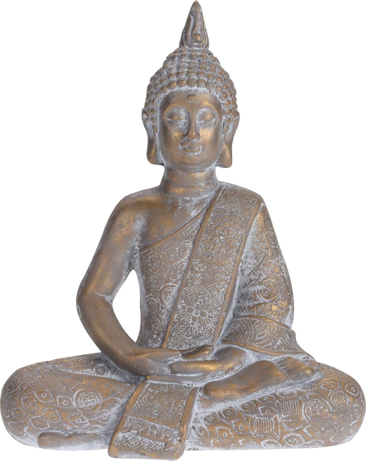 Statua decorativa in poli resina "Buddha in meditazione" per veranda e giardino - 3