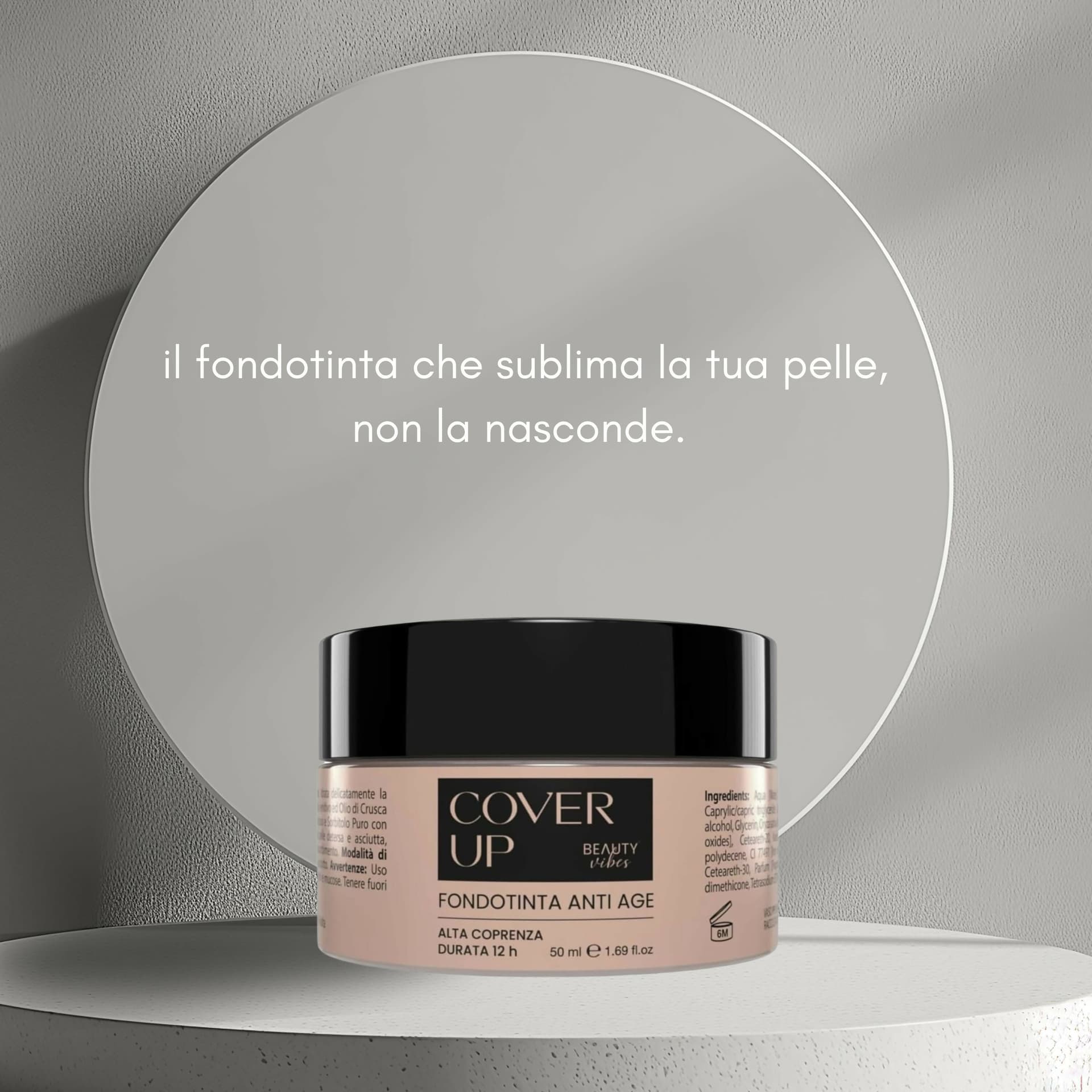 CoverUp Makeup – Fondotinta Antiage Water Resistant 50ml – Lunga Tenuta con Acido Ialuronico ed Emollienti Naturali – Idratante e Levigante – AlohaLabs in Fondotinta BasketGuru Italia - Palermo, commercioVirtuoso.it