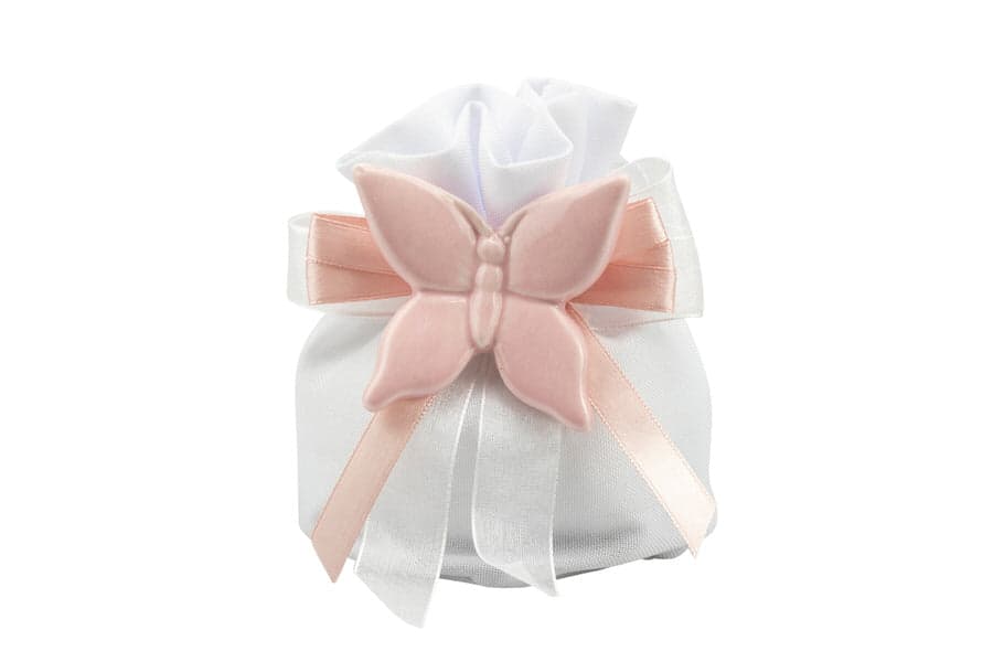 Sacchetto Matrimonio Harmony con magnete farfalla porcellana