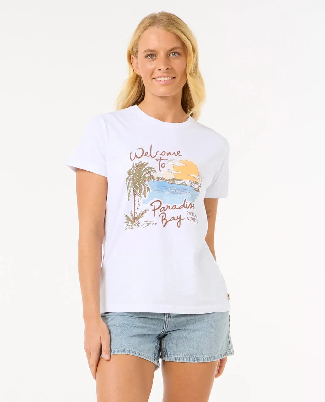 T-Shirt Donna Rip Curl Paradise Bay Standard Tee in T-shirt Snotshop - Roma, commercioVirtuoso.it