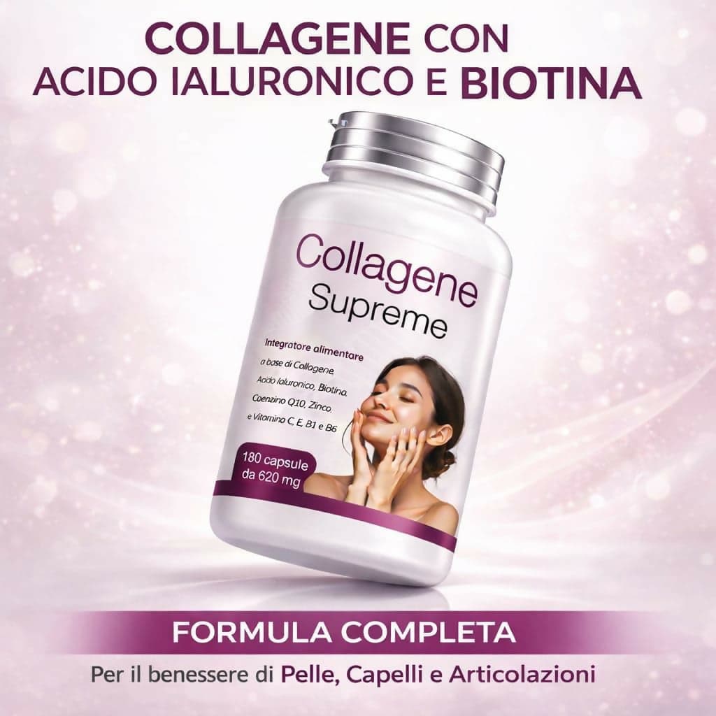 Collagene idrolizzato - Collagene e Acido ialuronico con Biotina Vitamina C e Q10 | Integratore Anti Age per Pelle Capelli Unghie e Articolazioni | Alta Concentrazione | 180 Capsule in Collagene Antonio D’Auria, commercioVirtuoso.it