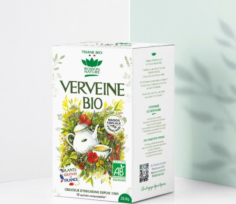 Tisana Biologica alla Verbena 100% Romon Nature . Noto per le sue proprietà lenitive e calmanti.