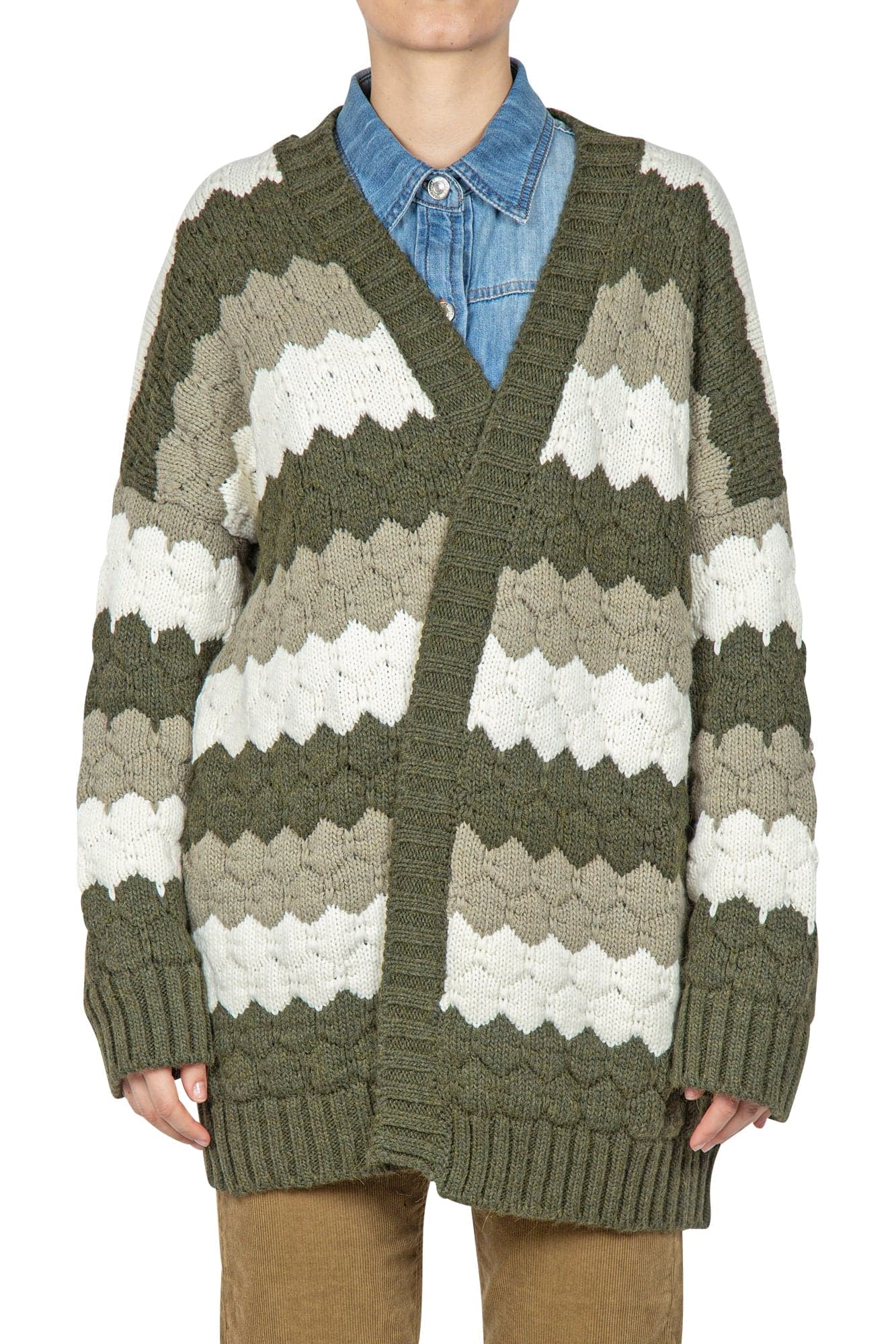 SO ALLURE So Allure - Cardigan - 441922 - Verde/Panna da donna in Cardigan Drestige - Casamassima, commercioVirtuoso.it