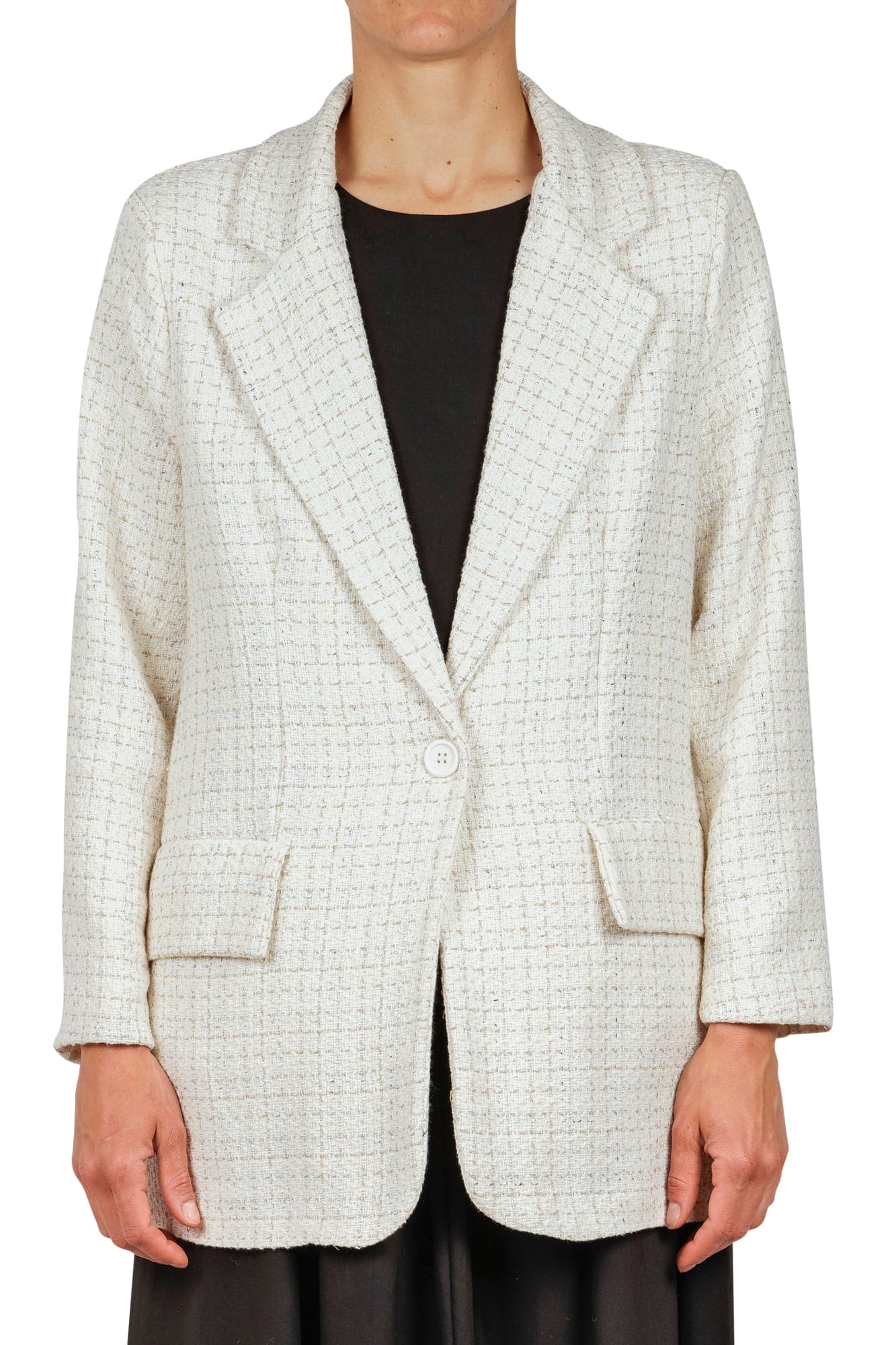 LA FEMME BLANCHE La Femme Blanche - Giacca - 451492 - Panna/Argento da donna in Giacche da abito e blazer Drestige - Casamassima, commercioVirtuoso.it