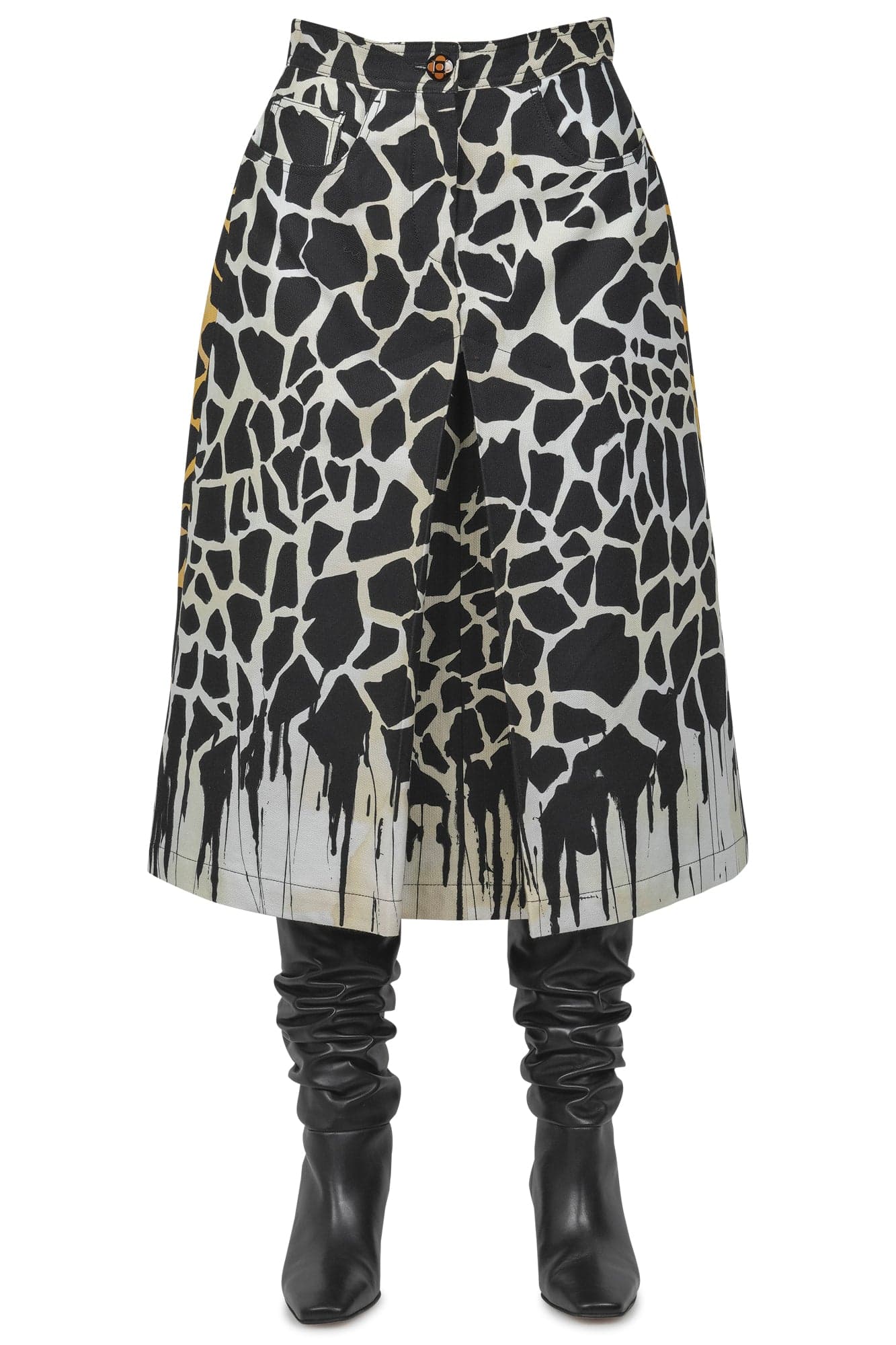 MALIPARMI Maliparmi - Gonna - 460725 - Nero/Giallo da donna in Pantaloni Drestige - Casamassima, commercioVirtuoso.it