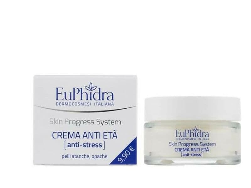 Euphidra dermocosmesi italiana– skin progress system – crema anti-età anti-stress pelle stanca vaso 40ml -