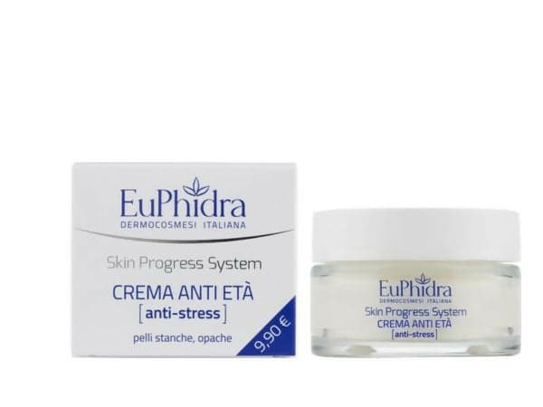 Euphidra dermocosmesi italiana– skin progress system – crema anti-età anti-stress pelle stanca vaso 40ml -