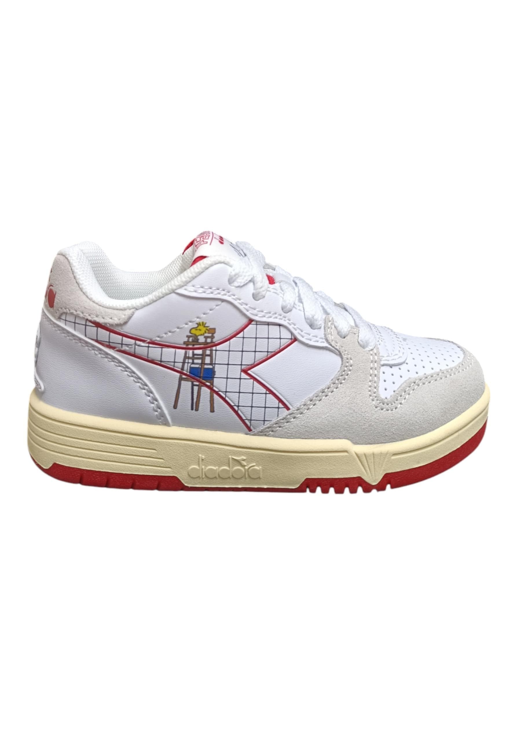 Scarpe snekears Bambini e ragazzi Diadora RAPTOR  bianco-rosso laccio - 6