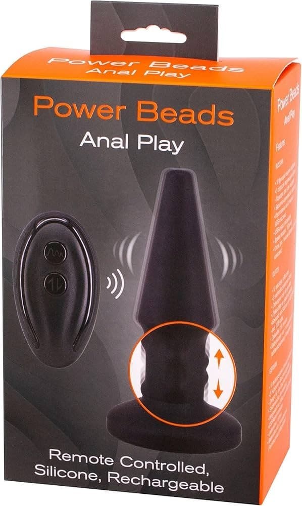 Seven Creations Plug anale con perline rimming Black 14,5 cm controllo remoto in prodotto Erosdom - Palmi, commercioVirtuoso.it