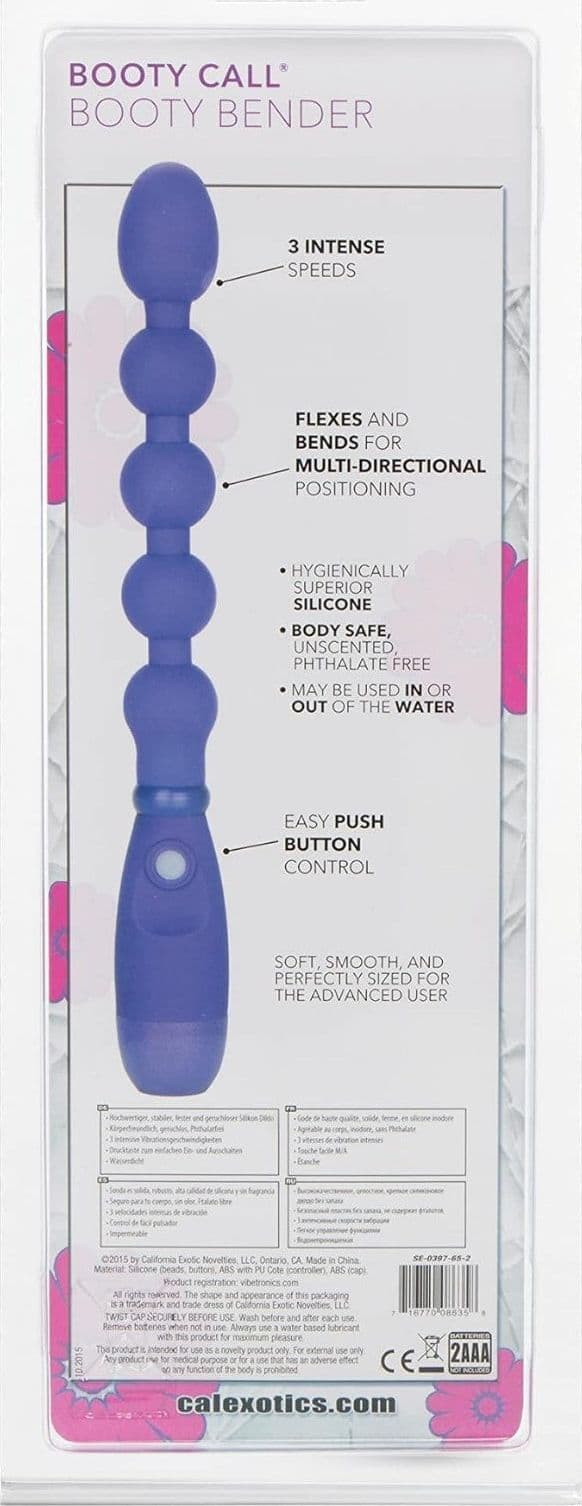 Booty call Sonda flessibile 17,75 cm 3 vibrazioni con perle silicone viola in prodotto Erosdom - Palmi, commercioVirtuoso.it