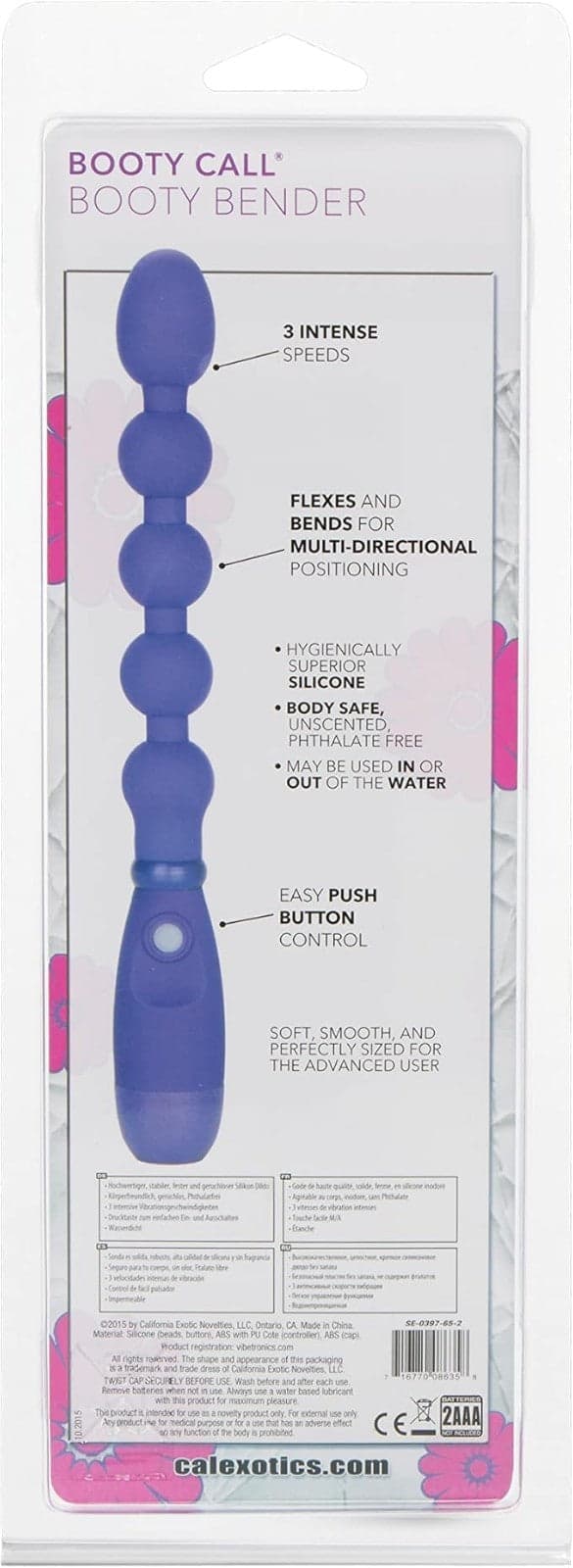 Booty call Sonda flessibile 17,75 cm 3 vibrazioni con perle silicone viola in prodotto Erosdom - Palmi, commercioVirtuoso.it