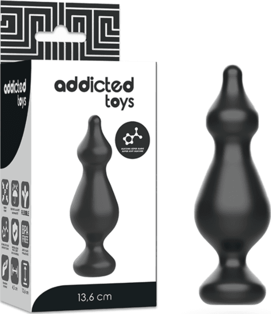 Plug anale 13,6 cm Progressivo nero silicone soft touch medicale giochi anali in prodotto Erosdom - Palmi, commercioVirtuoso.it